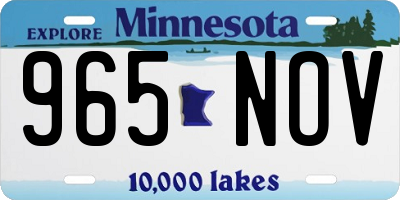 MN license plate 965NOV