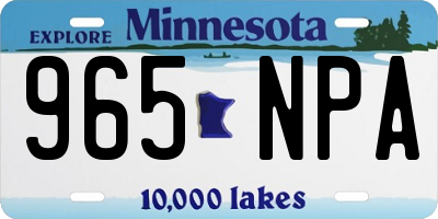MN license plate 965NPA
