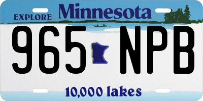 MN license plate 965NPB