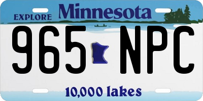 MN license plate 965NPC