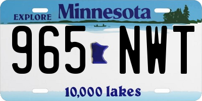 MN license plate 965NWT