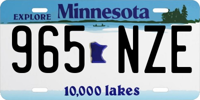 MN license plate 965NZE