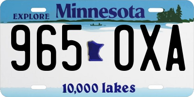 MN license plate 965OXA