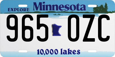 MN license plate 965OZC