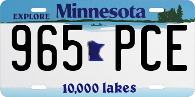 MN license plate 965PCE