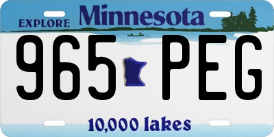 MN license plate 965PEG