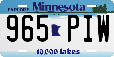 MN license plate 965PIW