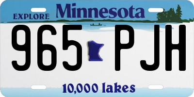 MN license plate 965PJH
