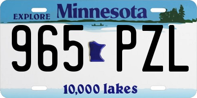 MN license plate 965PZL
