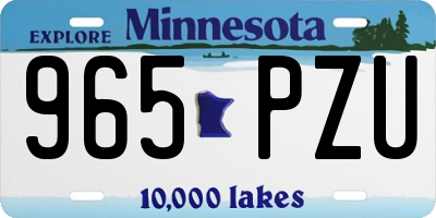 MN license plate 965PZU