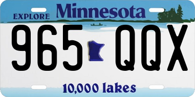 MN license plate 965QQX