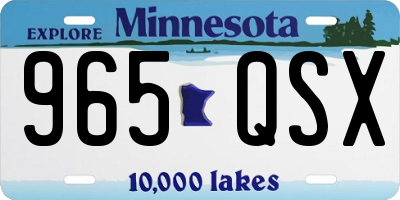 MN license plate 965QSX