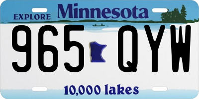 MN license plate 965QYW