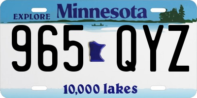 MN license plate 965QYZ