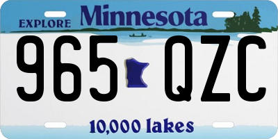 MN license plate 965QZC