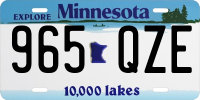 MN license plate 965QZE