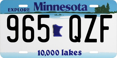 MN license plate 965QZF