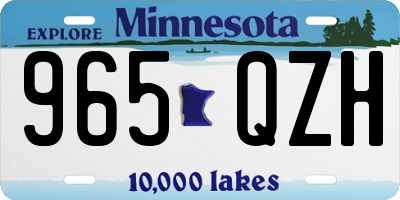 MN license plate 965QZH