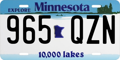 MN license plate 965QZN