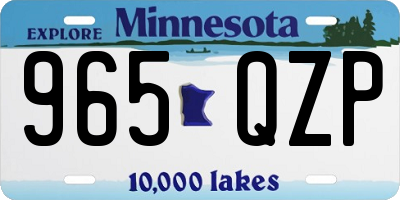 MN license plate 965QZP