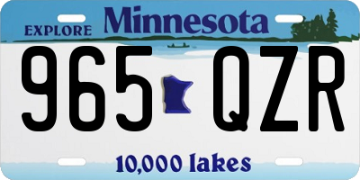 MN license plate 965QZR