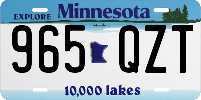 MN license plate 965QZT
