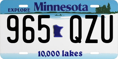 MN license plate 965QZU