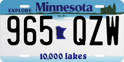 MN license plate 965QZW