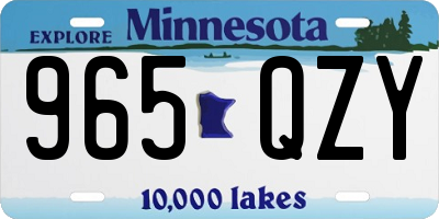 MN license plate 965QZY