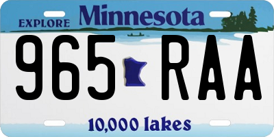 MN license plate 965RAA