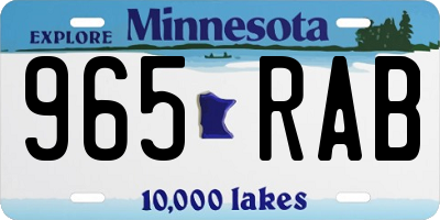 MN license plate 965RAB