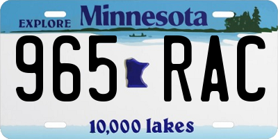 MN license plate 965RAC