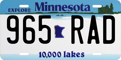 MN license plate 965RAD