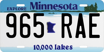 MN license plate 965RAE