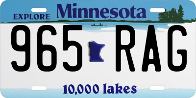 MN license plate 965RAG