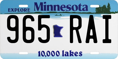 MN license plate 965RAI