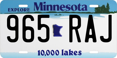 MN license plate 965RAJ