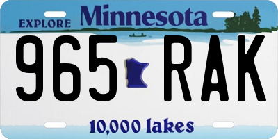 MN license plate 965RAK