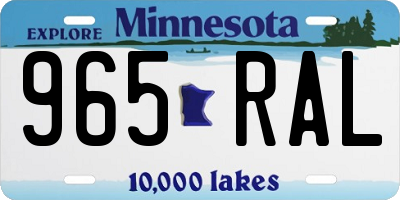 MN license plate 965RAL