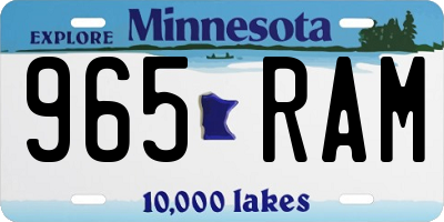 MN license plate 965RAM