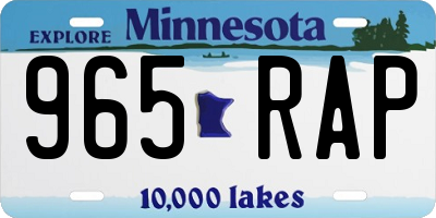 MN license plate 965RAP