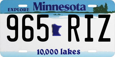 MN license plate 965RIZ