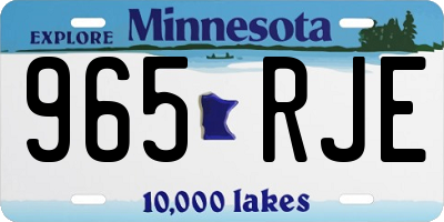 MN license plate 965RJE