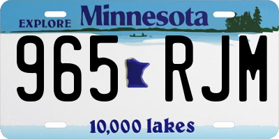 MN license plate 965RJM