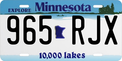 MN license plate 965RJX
