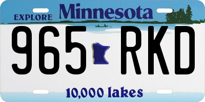 MN license plate 965RKD
