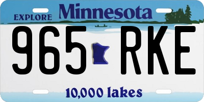 MN license plate 965RKE
