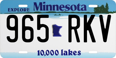 MN license plate 965RKV