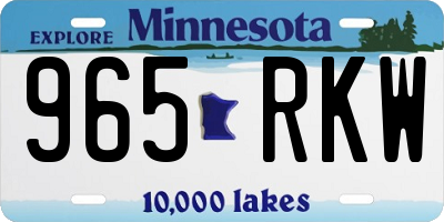 MN license plate 965RKW
