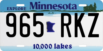 MN license plate 965RKZ